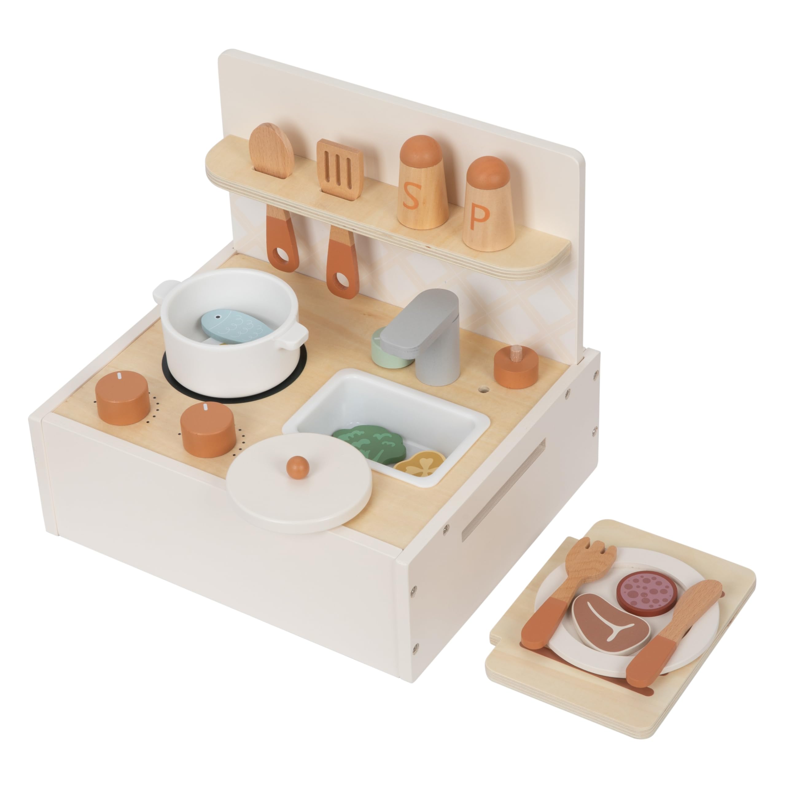 tidaipin　ワーコレセット Tooky Toy Brinquedo Educativo Madeira Conjunto Cozinha 21 Peças